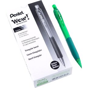 Pentel 0.7mm Wow Mechanical Pencil with Green Barrel, Box of 12 (AL407D)