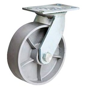 8" Heavy Duty Swivel Caster - 8" Semi Steel Cast Iron Wheel - CasterHQ Brand - 1,250 lb Capacity