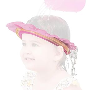 Bath Visor for Babies,Silicone Air Cushioned Shower Cap for kids, Shower Water Guard for Baby bath and Toddler Bath (Pink)