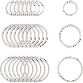 Small Binder Rings Assorted Sizes(0.5,1,1.2 inch), Book Rings 36pc, Loose Leaf Binder Rings, Rings for Index Cards, Paper Rings Metal, Flash Card Rings, Ring Clips, Book Binder Rings