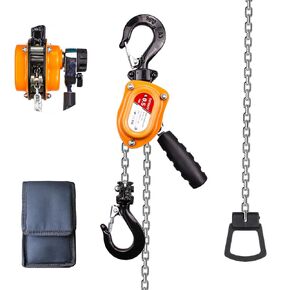 Manual Lever Chain Hoist, 1/2 Ton 1100lbs Mini Lever Block, 3M 10 FT Puller Come Along, G80 Rope Hoist Tool with Hook for Warehouse Building