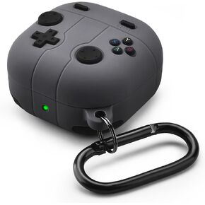 KOREDA Compatible with Samsung Galaxy Buds FE/Galaxy Buds 2 Pro/Galaxy Buds 2/ Galaxy Buds Pro/Galaxy Buds Live Case, Cute Funny Cool Game Player Design Silicone Protective Case for Men Women (Gray)