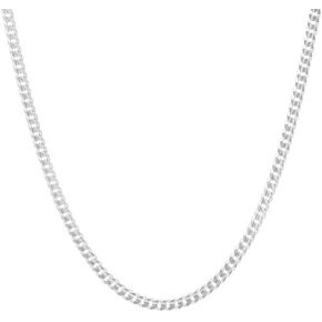 ARGENTO REALE 925 Sterling Silver Solid Curb Chain Necklace,3MM-8MM Curb Link, Men and Women Silver Necklace- 20 22 24 30