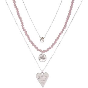 Alex and Ani Family Layered Adjustable Necklace, Shiny Silver, Blue Charm, Chain Length adjusts from 16 to 18 inches