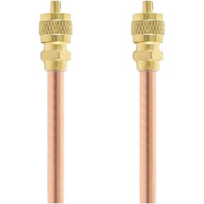 Brass and Copper 1/4" SAE x 1/4" OD x 4" Stem Service Access Valve HVAC AC Schrader System Refrigeration (Pack of 5)