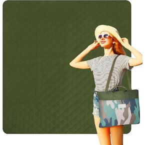 Tirrinia Outdoor Portable Waterproof Outdoor Blanket with Shoulder Strap, 50"x 60" Camping Blanket, Beach Picnic Blankets, Sandproof Foldable Blankets, Lightweight for Spring Summer Camping