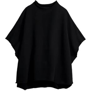 Women's Oversized Funnel Neck Tops 3/4 Batwing Sleeve Capelet Casual Travel Pullover Sweatshirts