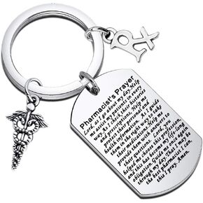 Pharmacist's Prayer Keychain Pharmacy Graduation Gift Pharmacy Technician Pharmacy Tech Jewelry RX Symbol Key Ring