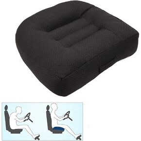 Car Booster Seat Cushion Raise The Height for Short People Driving Hip (Tailbone) and Lower Cack Fatigue Relief Suitable for Trucks, Cars, SUVs, Office Chairs, Wheelchairs (Black and Gray)