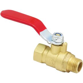 Heavy Duty 1/4 inch NPT Brass Ball Valve Air Compressor Shut Off Valve, 1/4" Male NPT x 1/4" female NPT (2Pcs)