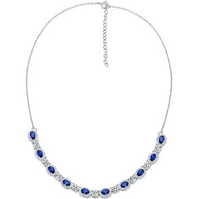 GMESME 18K White Gold Plated Sparkling Pink Color Cubic Zirconia Necklace Simulated Diamond Halo Necklace Chain for Women Jewelry Gift