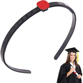 Graduation Cap Headband Black Graduation Cap Holder Hairband Graduation Hat Secure Hair Accessories for Graduates Students Women Men in Kuwait