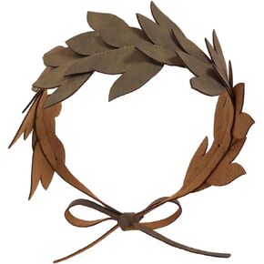 Medieval Leaf Crown Headband for Women, Woodland Fairy Elf Faux Leather Tiara Wreath Laurel