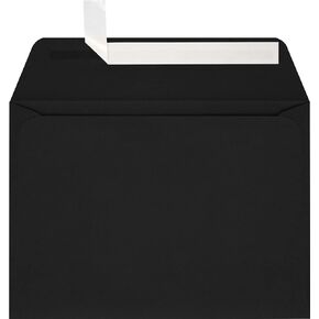LUXPaper A7 Full Face Window Envelopes | Peel & Press | 5 1/4" x 7 1/4" | Midnight Black | 80lb. Text | 50 Qty