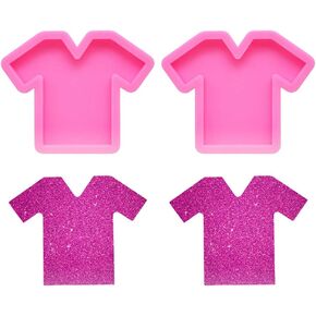 Nifocc T-Shirt Silicone Mold Clothes Casting Molds Charms Epoxy Resin Molds for DIY Crafts Making - 2 Pcs