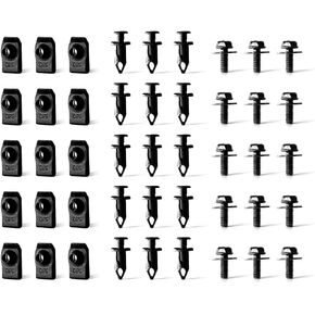 UTSAUTO 45PCS Engine Splash Shield Guard Undertray Cover Screws Bolt Nut Clip Kit Bumper Fender Liner Push Retainer Fastener Rivet Clips