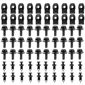 YESHMA 70PCS Engine Under Cover Splash Shield Guard Body Bolts Bumper Fender Liner Push Retainer Fastener Rivet Clips Extruded U-Nuts Compatible with Nissan Infiniti G35 G37 FX35 FX45 EX35 370Z 350Z