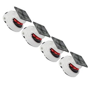 4 Pack Leveling Casters Set Retractable Workbench Lifting Caster Wheels Steel Plate Mounted Stem Castors GD-40F Horizontal Support Rubber Feet