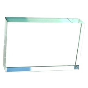 EISCO Rectangular Refraction Block, 3" (75mm) x 2" (50mm) x 0.7" (18mm) - Optically Worked Glass - Slightly Beveled Edges - Excellent for Physics Experiments & Photography