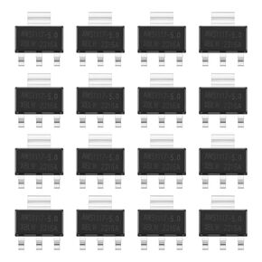 50pcs 1A AMS-1117 Voltage Regulator Chip 3-Terminals Regulator Surface Mounted Voltage Regulator Power Supply Voltage SOT-223 for Electronic DIY Project, 5V