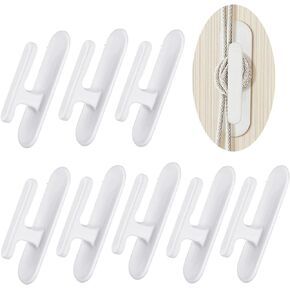 8pcs Window Curtain Drapery Tieback Curtain Holdbacks Self-Adhesive Wall Mounted Hooks Drapery Tieback Hooks Screws Curtain Holder Tie Backs in Kuwait