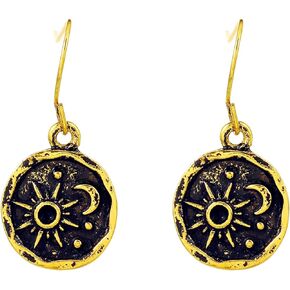 Opal Sun Hoop Earrings Gold Silver Plated Vintage Unique Sunflower Flower Sunburst Celestial Lightweight Dangle Drop Earrings for Women Teen Girls Boho Style Birthday Party Vacation Fashion Jewelry Gifts