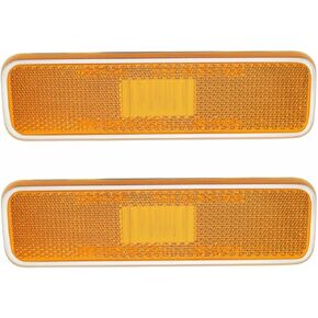 Set of 2 Front Left Driver and Right Passenger Reflector Side Marker Light, Amber For 1972-1993 Dodge Ramcharger 3587436 3587436 CH2550101 CH2550101