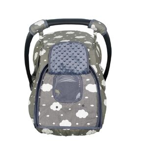 Carseat Cover for Baby, Baby car seat Covers for Infant car seat, Baby Carrier Cover Canopy, Window in Door Open, 2 Layers, Grey Cloud, felxible Connection;