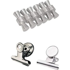 Magnetize-It! Neodymium Push Pin 12 Pack & 10 Pack Clip Magnets - Rare Earth Magnets, Fridge Magnets, Refrigerator Magnets, for Crafts, Office Magnets, Extra Strong Magnets