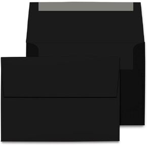 Premium A2 Black Envelopes (4 3/8" x 5 3/4") - Heavyweight (70lb) Envelopes for Invitations & Greeting Cards - 40 Pack