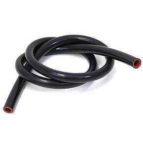 HPS 5/32" ID Black high temp reinforced silicone heater hose tubing, 10 feet length, Max Temperature Rating: 350F, Bend Radius: 3/4"