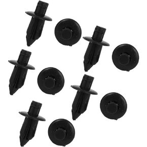 Motoforti Rivet Style Body and Trim Panel Retainer, Clips, for Toyota Land Cruiser 1999, Plastic, Black, 10pcs