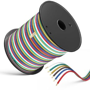 LIMICAR Trailer Wiring Harness, 100Foot 6 Way Trailer Wire, 6-Wire CCA Trailer Light Wire, 14 Gauge CCA Trailer Wire Kit, Boat Trailer Wire (Red, Blue, Green, Yellow, Brown, White)