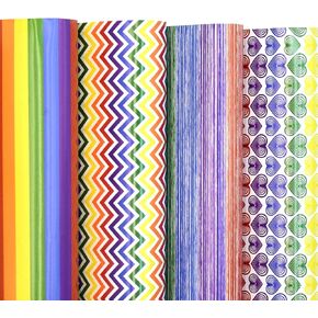 LDGOOAEL Flat Floral Wrapping Paper Sheets-12 Sheets with 4 FLoral Paterns, Gift Wrapping Paper for Mothers Day, Birthday, Wedding - Pre cut & Folded(19.6" x 27.5“ Per Sheet)
