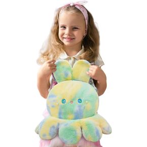 Octopus Rabbit Reversible Stuffed Animal Plushie - Kids Cute and Soft Plush Pillow Toy - Toddlers & Children’s Ideal Gift - Cozy Embraceable Companion (Green-Pink,9 inch)