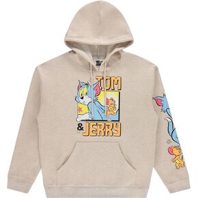 Tom and Jerry Mens Classic Hoodie Cat and Mouse Cotton Hoodie Sweatshirt