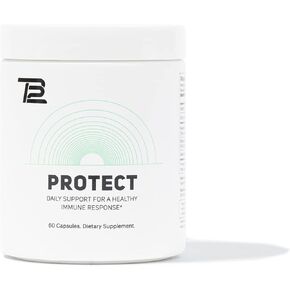 TB12 Protect - Premium 5 in 1 Immune Support Supplement with Zinc, Vitamin C, Beta Glucan, Larch Tree Extract, and Elderberry to Provide Daily Support to Immune System and Boost Energy Levels