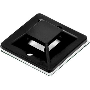 Conext Link 100 Pack Black Self Adhesive Cable Tie Zip Clamp Mount Clip Holder Base 3/4" (20X20mm （19082）