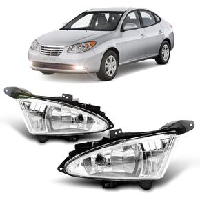 WILD BEAR Fit For 2007 2008 2009 2010 Hyundai Elantra Driving Fog Lights with Clear Lens Bumper Lamps 881 Bulbs 12V 27W