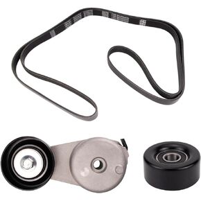 TRQ Drive Belt Component Kit Compatible with Chevrolet Colorado GMC Canyon Hummer H3