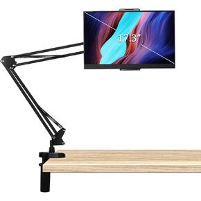 Tablet Arm Stand Mount for 4.7-17.3" Portable Monitor, 360° Adjustable Foldable Phone Holder for Desk, Tablet Stand Compatible with iPad, Samsung Galaxy Tab, SurfacePro, Portable Monitor 15.6/16/17.3"