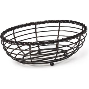 Gourmet Basics by Mikasa Rope Centerpiece Fruit Storage Basket, 11", Black