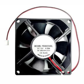 Silent Cooling Case PC 80mm Fan for 80mm x 80mm x 25mm DC 12V 0.2A 8025 Brushless 2-Pin XH2.54 3000RPM