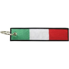 Italy Flag Key Chain, 100% Embroidered
