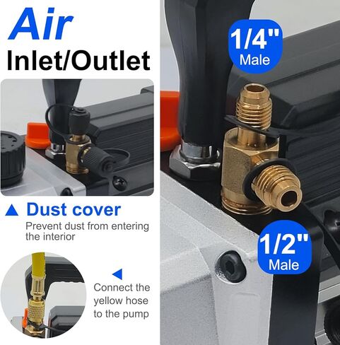 YaeTek 3.5CFM 1/4 HP مضخة تفريغ هواء دوارة أحادية المرحلة HVAC R134a R12 R22 R410a A/C مجموعة قياس متعددة للتبريد مع حقيبة حمل وإكسسوارات in Kuwait