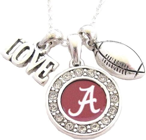 ألاباما قرمزي المد UA متعدد سحر الحب كرة القدم الأحمر قلادة المجوهرات in Kuwait