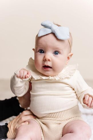 Little Poppy Co. Three Hair Bows Set - Stylish Handmade Accessories for Newborns,Babies and Toddlers | Premium Quality Headbands (The Savannah Set, Original on Nylon Headband (3 Month - 3 Year)) in Kuwait