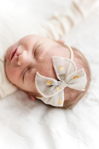 Little Poppy Co. Three Hair Bows Set - Stylish Handmade Accessories for Newborns,Babies and Toddlers | Premium Quality Headbands (The Savannah Set, Original on Nylon Headband (3 Month - 3 Year)) in Kuwait