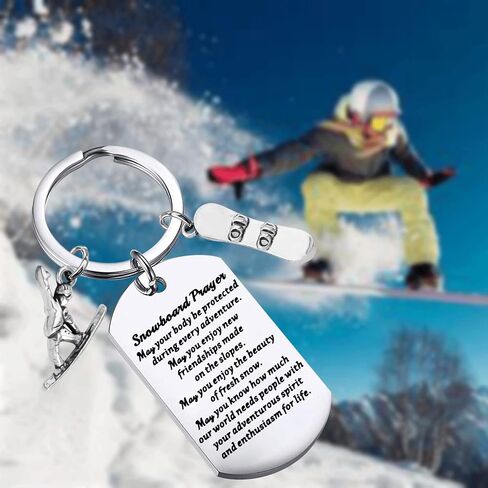 WSNANG Snowboarding Keychain Snowboarder Gift Snowboard Lover Gifts Snowboarder Team Gift Winter Sports Ski Keychain in Saudi Arabia