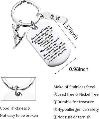 WSNANG Snowboarding Keychain Snowboarder Gift Snowboard Lover Gifts Snowboarder Team Gift Winter Sports Ski Keychain in Saudi Arabia
